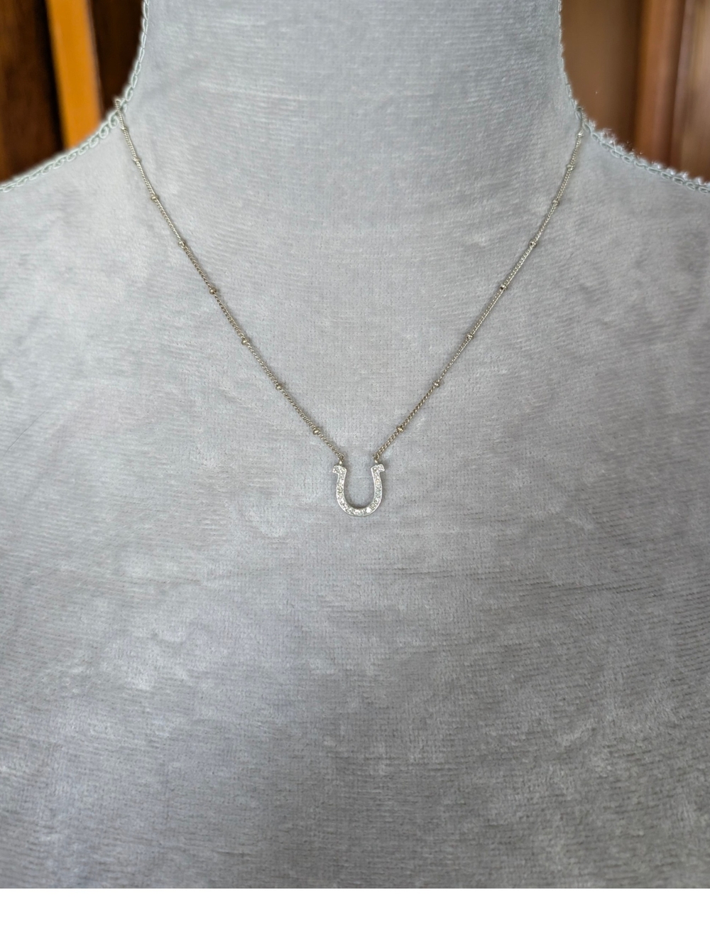 Silver Horseshoe Pendant Necklace - Fossil